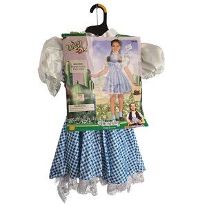 The Wizard Of Oz Dorothy Child Costume Sequin Dress & Hair Bows Size Small For A